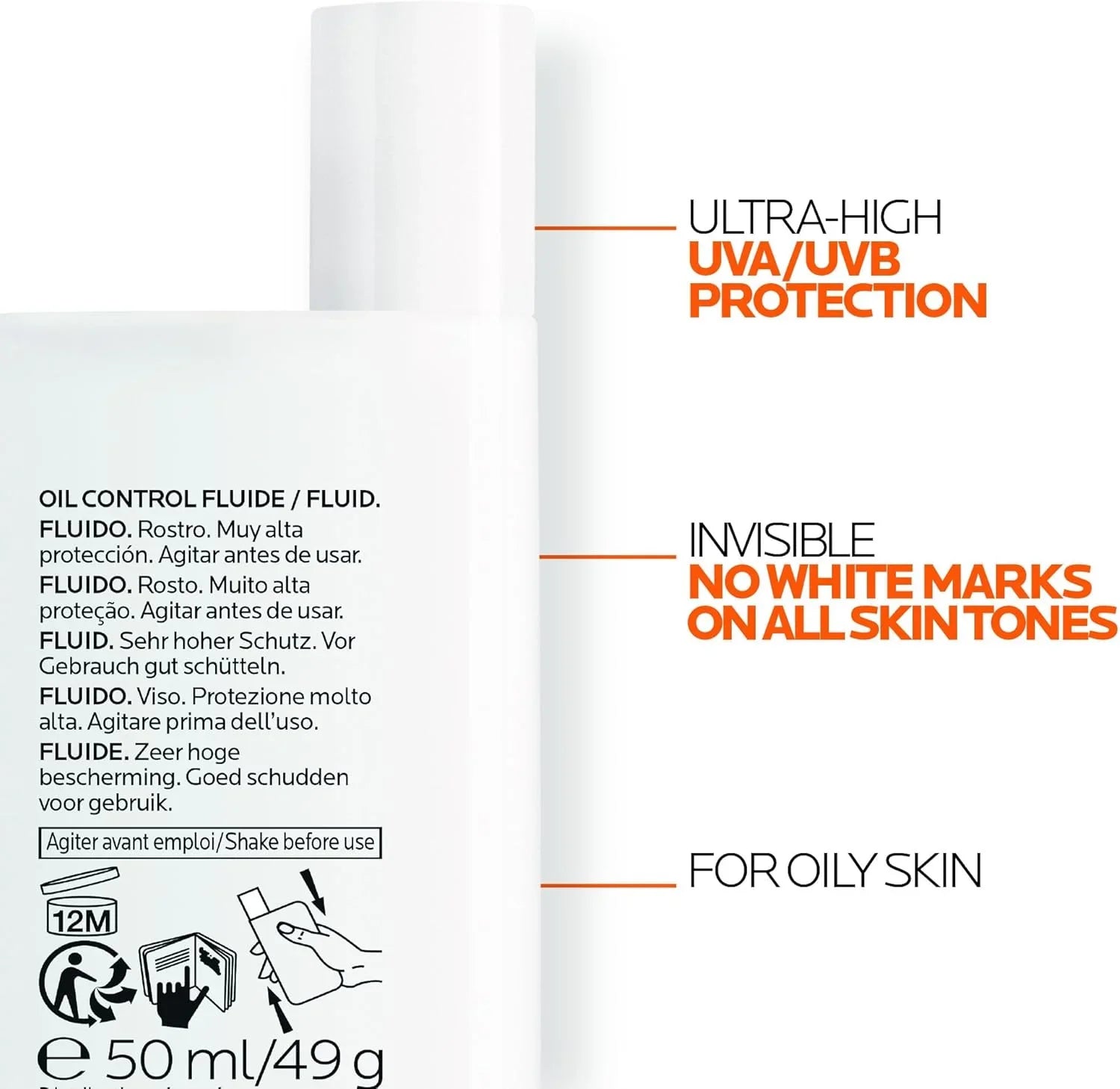 La Roche-Posay Anthelios UVMune 400 Oil Control Invisible Fluid Sunscreen SPF 50+ for Oily Skin
