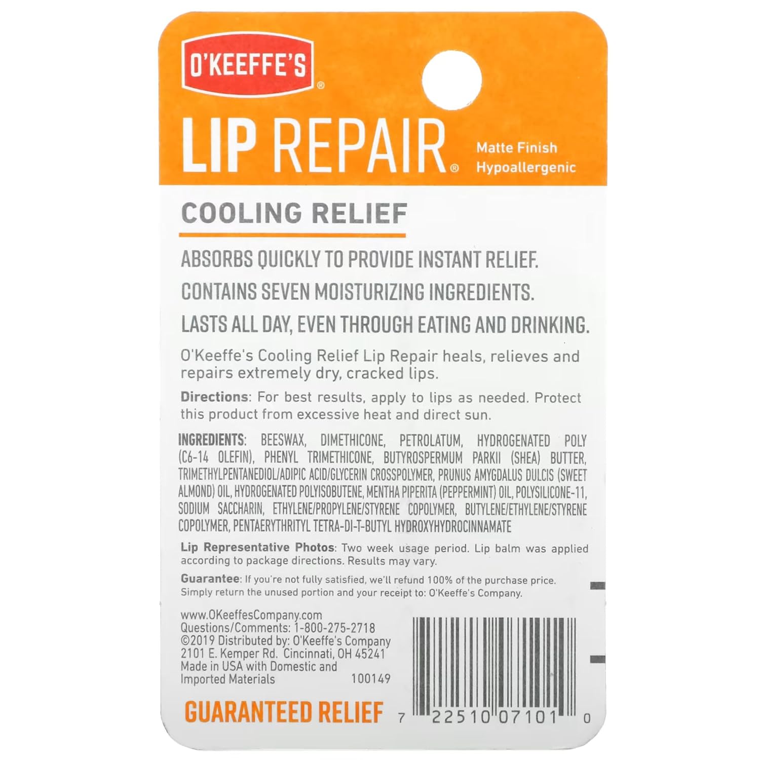 Buy O'keeffe's - Lip Repair Cooling Relief Lip Balm at Best Price Online in UAE - Glow Beauty