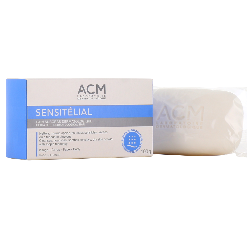Buy Acm Sensitélial Dermatological Ultrarich Soap Bar - 100g at Best Price Online in UAE - Glow Beauty