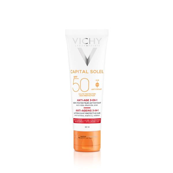 Buy Vichy Capital Soleil Anti-Ageing 3-in-1 Daily Antioxidant Cream at Best Price Online in UAE - Glow Beauty