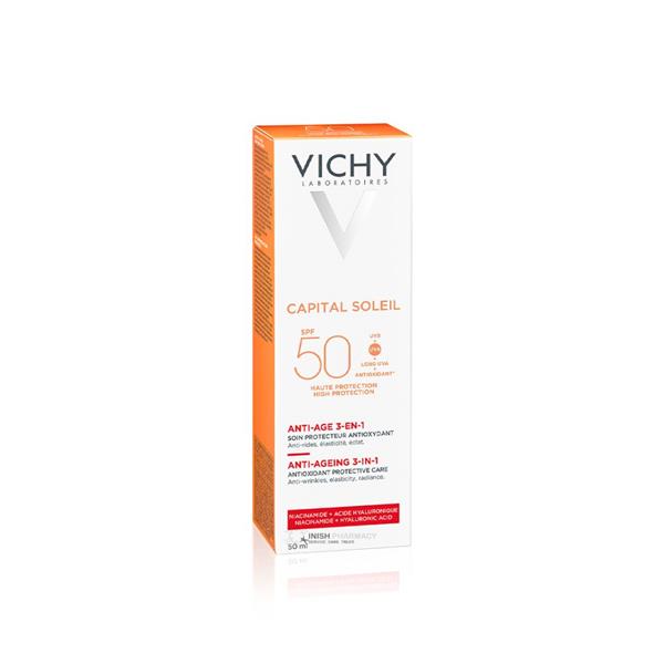 Buy Vichy Capital Soleil Anti-Ageing 3-in-1 Daily Antioxidant Cream at Best Price Online in UAE - Glow Beauty