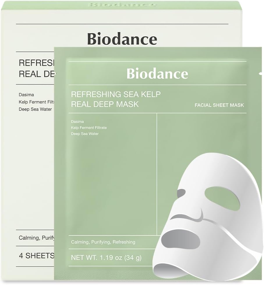 Buy BIodance Refreshing Sea Kelp Real Deep Mask (4 Masks – 34g Each) at Best Price Online in UAE - Glow Beauty