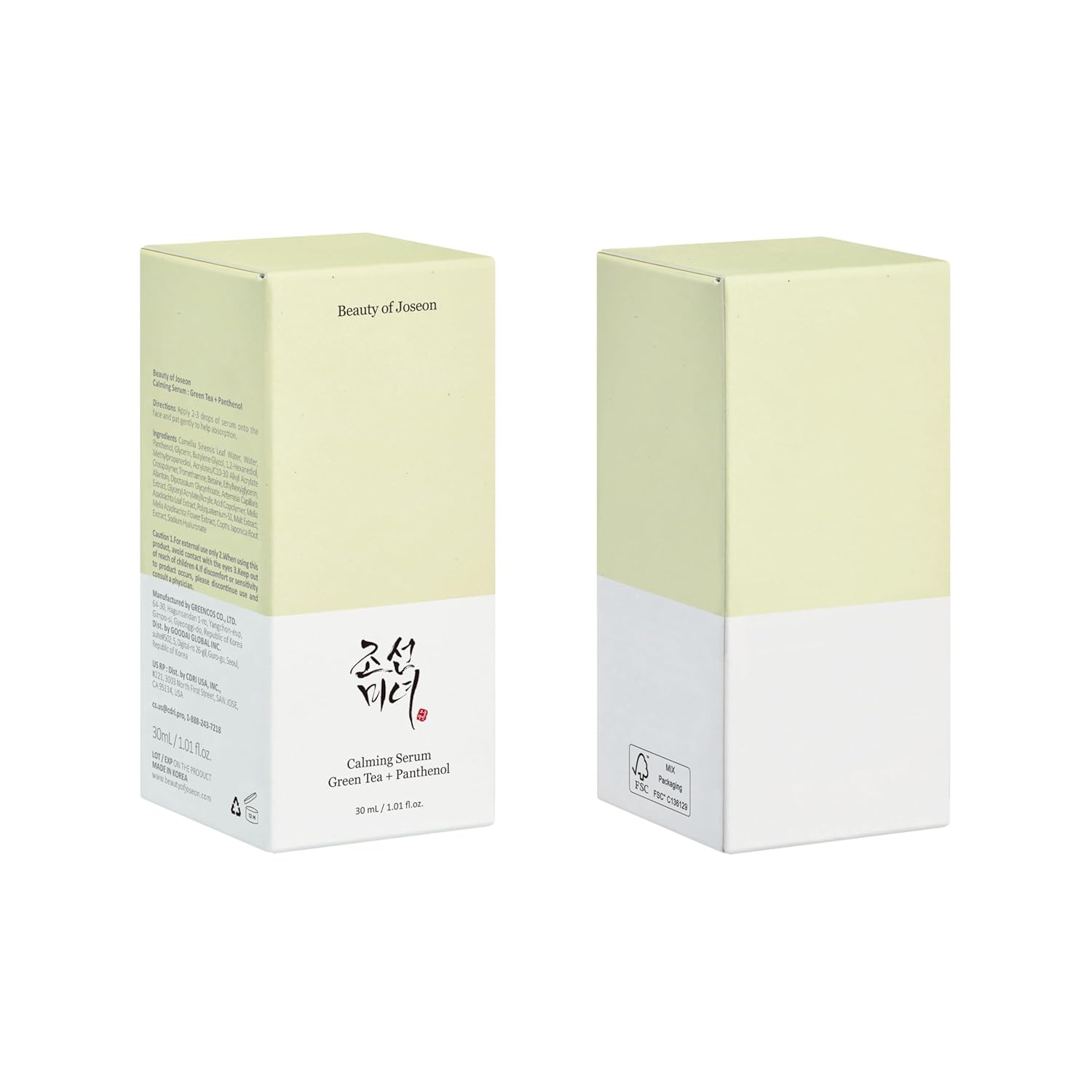 Beauty of Joseon - Green Tea + Panthenol Calming Serum - 30g