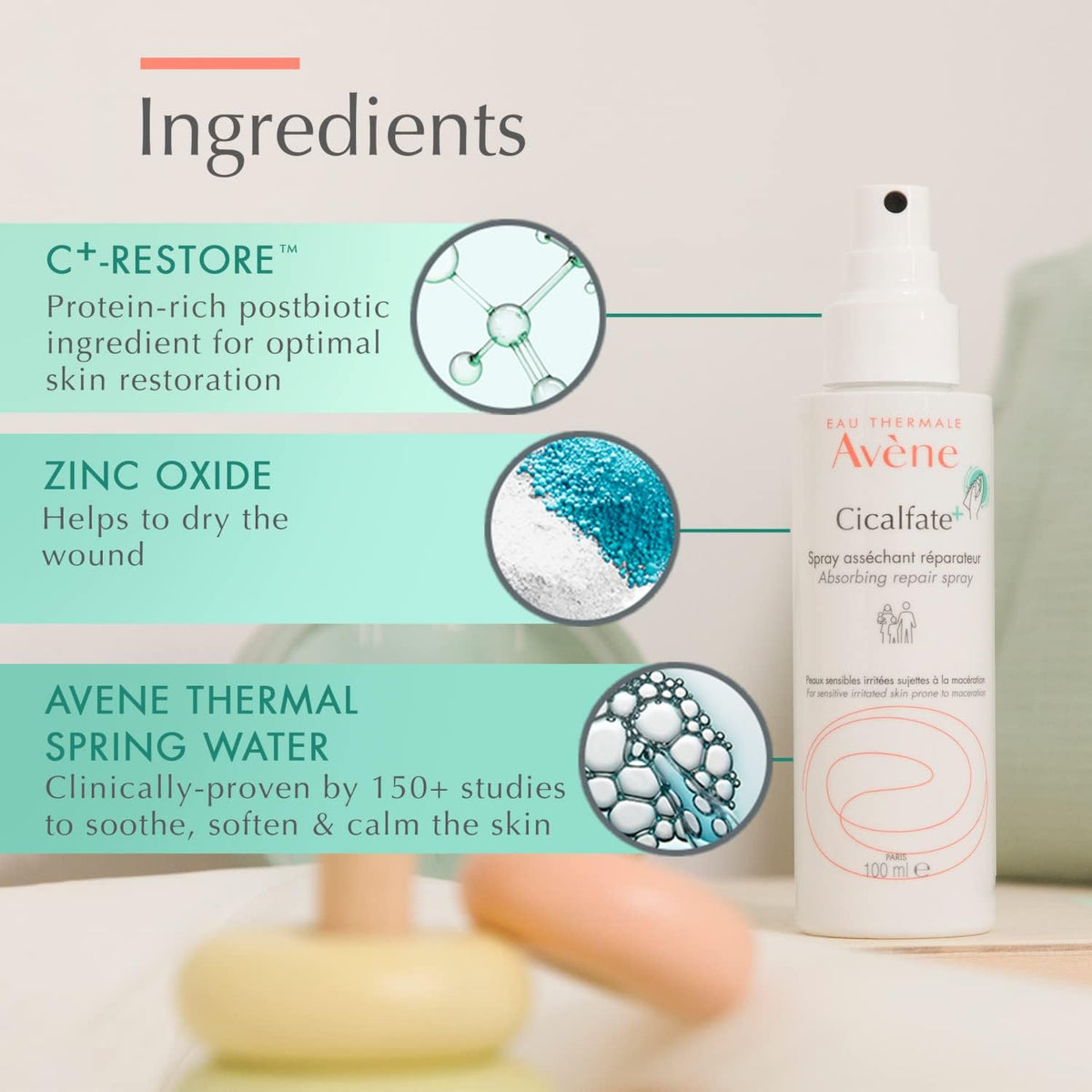 Buy Avene Cicalfate+ Absorbing Repair Spray, 100ml at Best Price Online in UAE - Glow Beauty