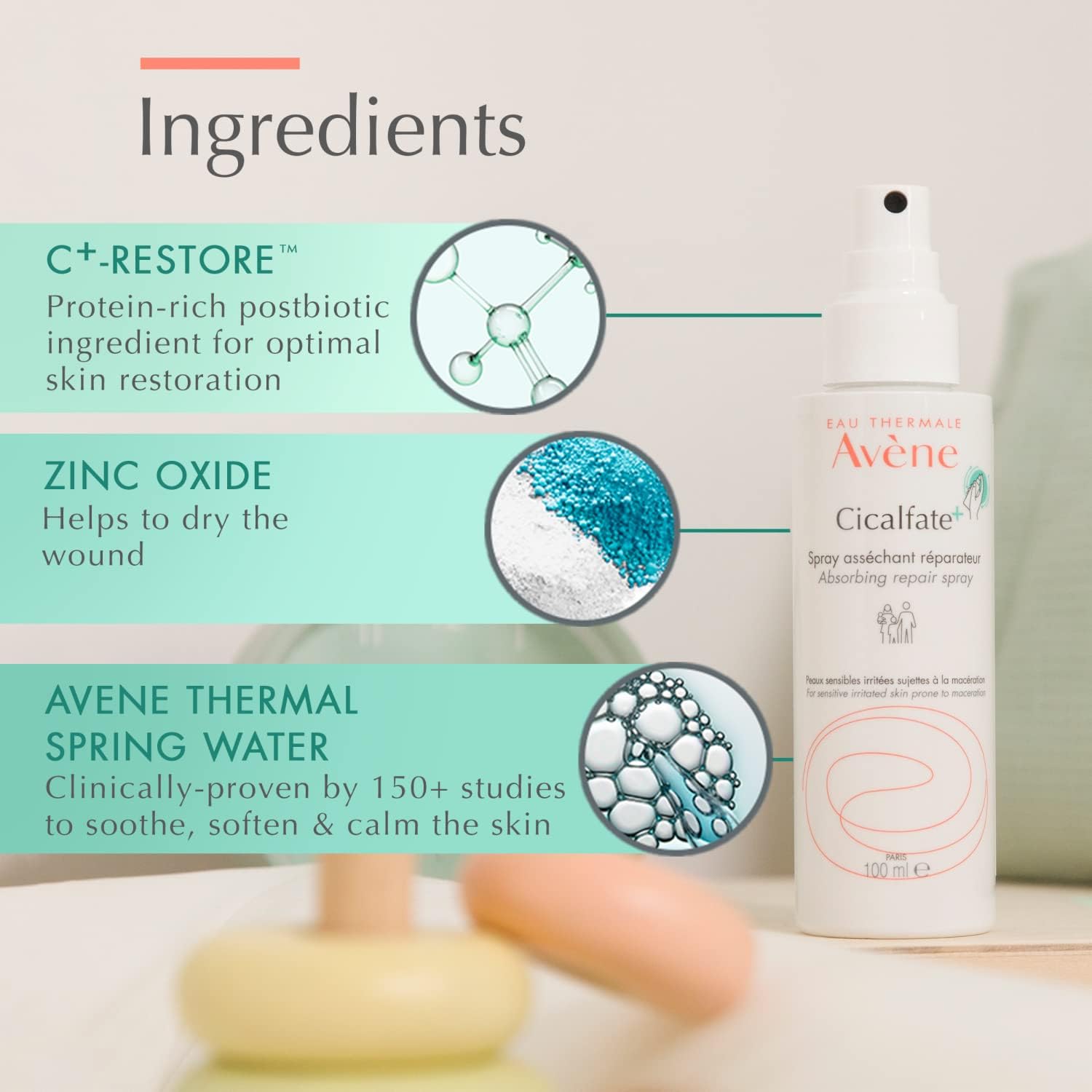Buy Avene Cicalfate+ Absorbing Repair Spray, 100ml at Best Price Online in UAE - Glow Beauty
