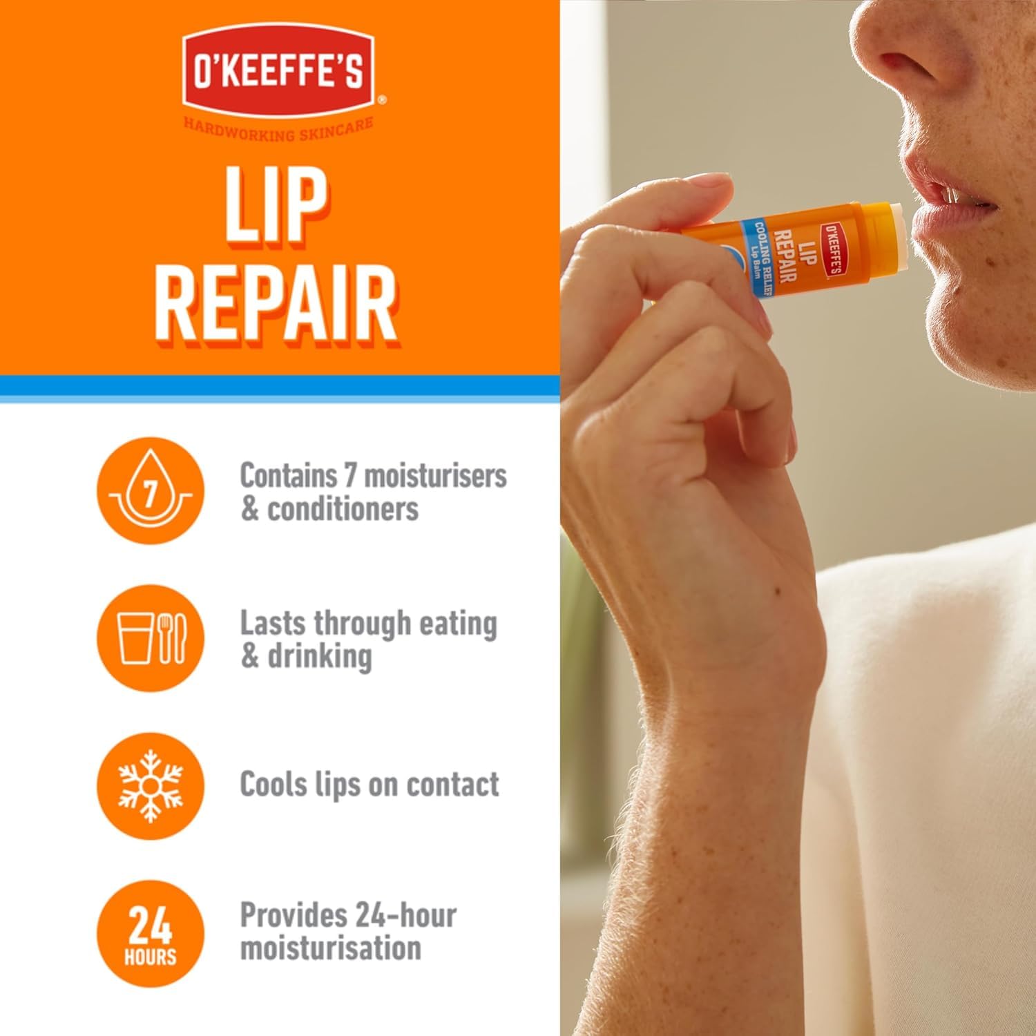 Buy O'keeffe's - Lip Repair Cooling Relief Lip Balm at Best Price Online in UAE - Glow Beauty