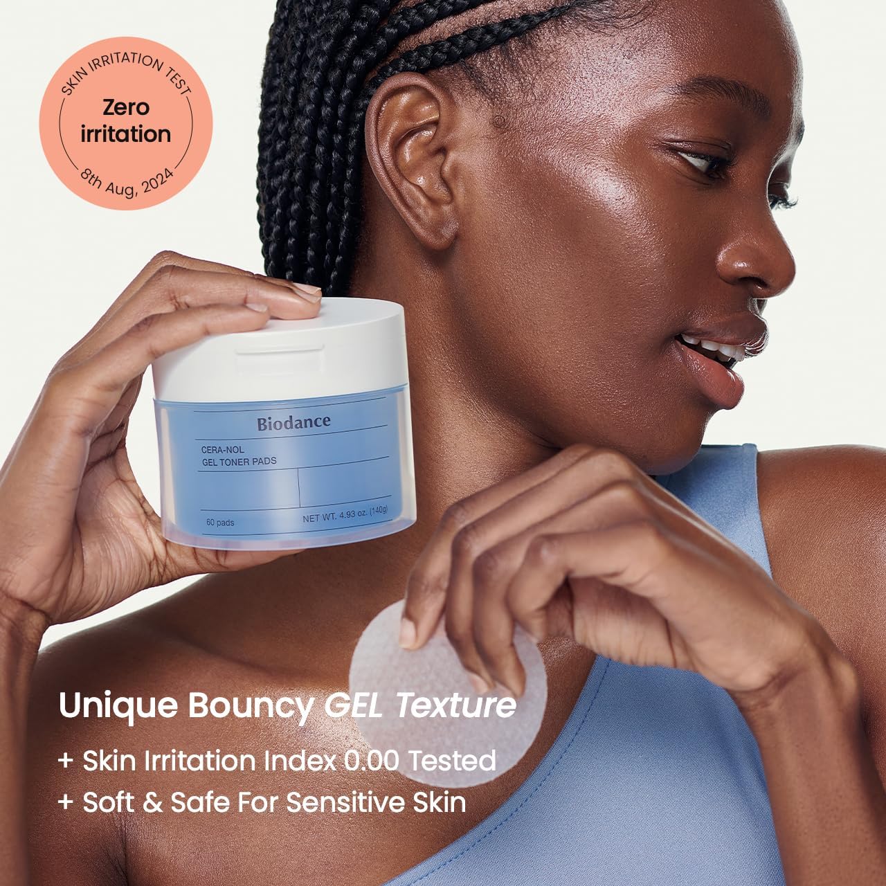 BIODANCE Cera-nol Gel Toner Pads – Soothing Moisturizer for Sensitive Skin - 140g