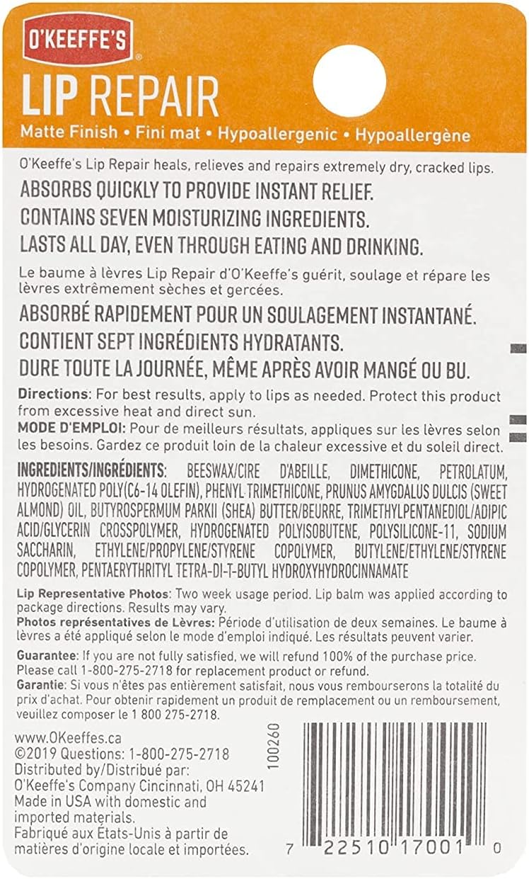 Buy O'keefe's - Lip Repair Stick Unscented Orange Combo at Best Price Online in UAE - Glow Beauty