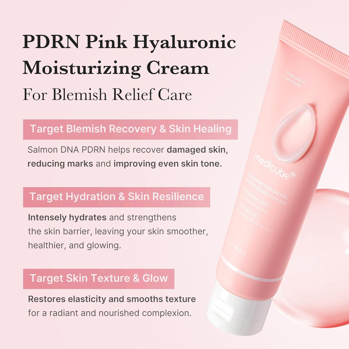 Buy Medicube Salmon DNA PDRN Pink Hyaluronic Moisturizing Cream – 50ml at Best Price Online in UAE - Glow Beauty