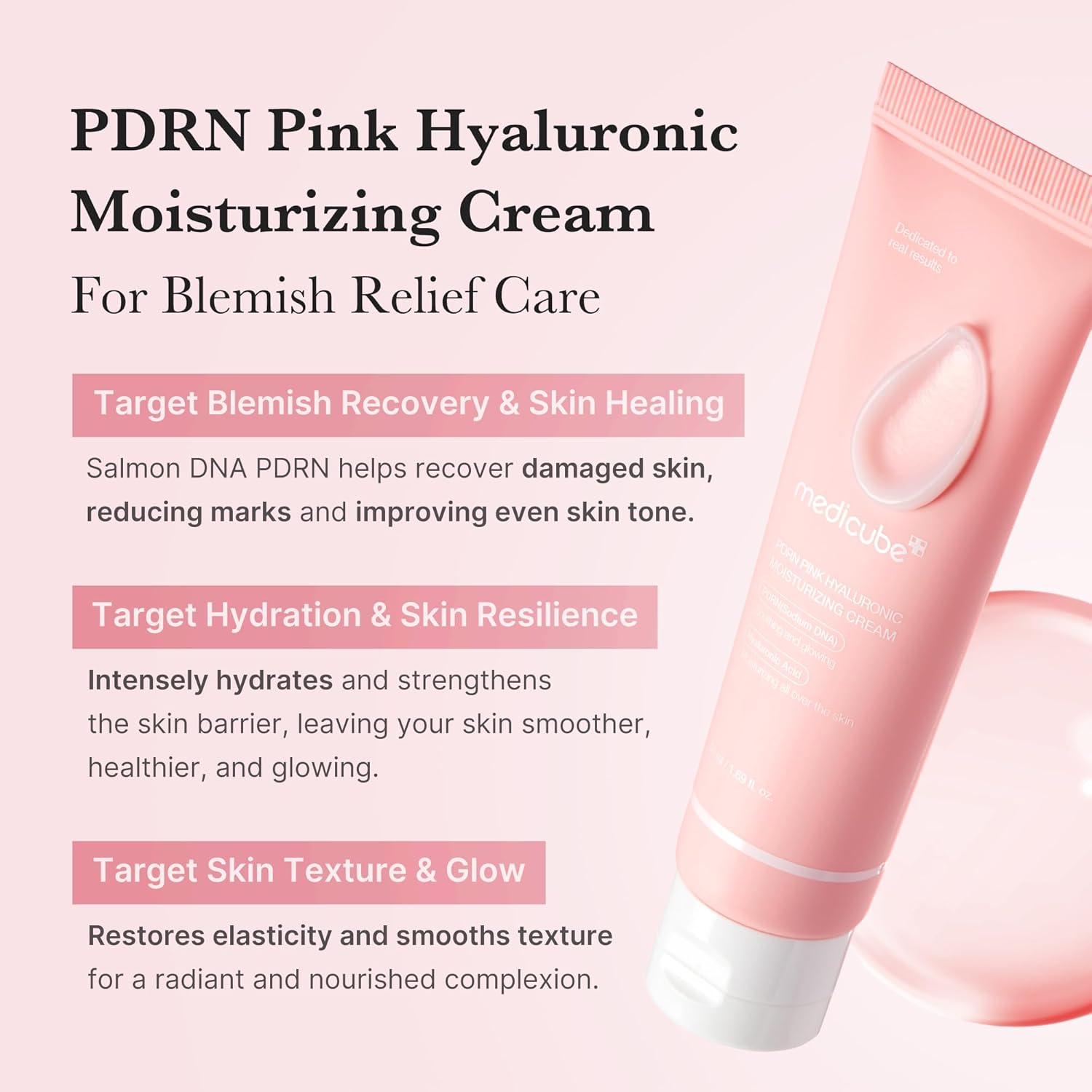 Buy Medicube Salmon DNA PDRN Pink Hyaluronic Moisturizing Cream – 50ml at Best Price Online in UAE - Glow Beauty