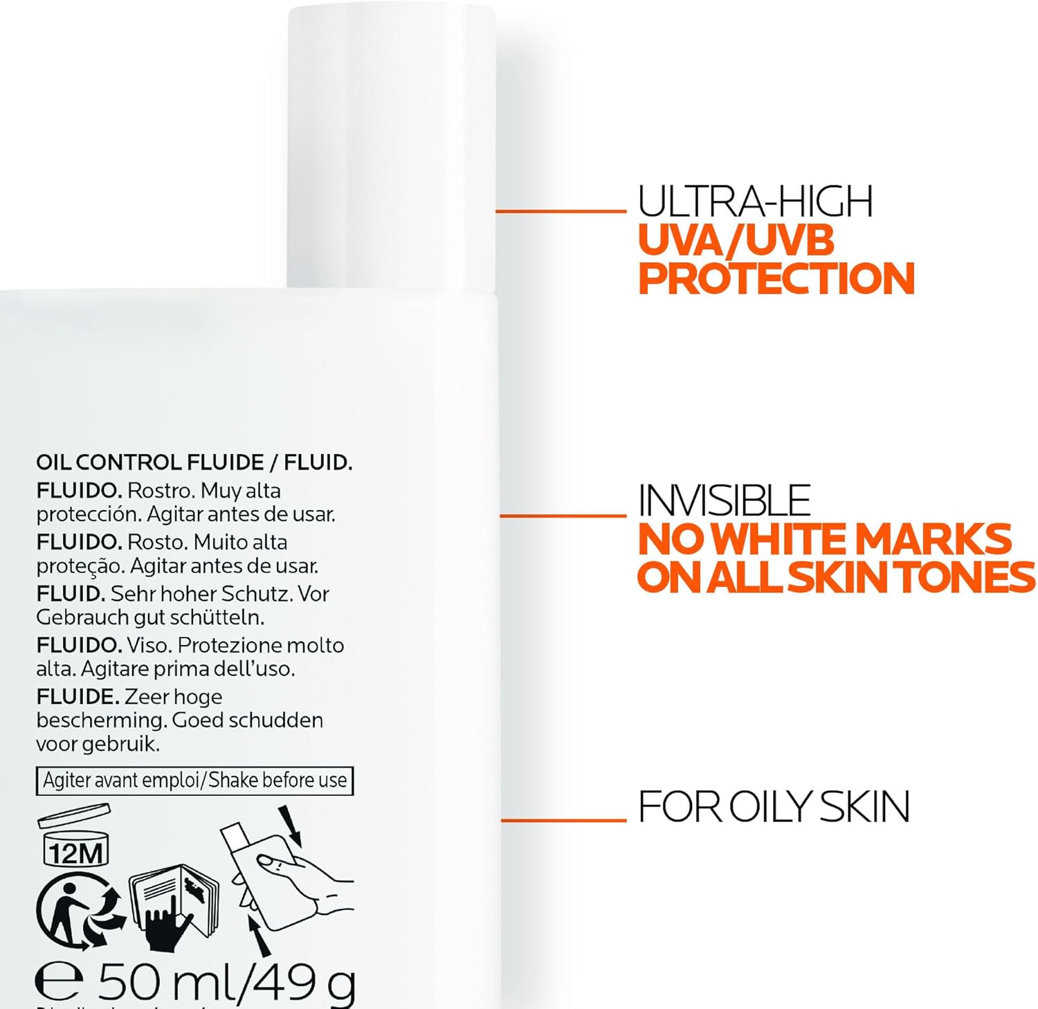 La Roche-Posay Anthelios UVMune 400 Oil Control Invisible Fluid Sunscreen SPF 50+ for Oily Skin