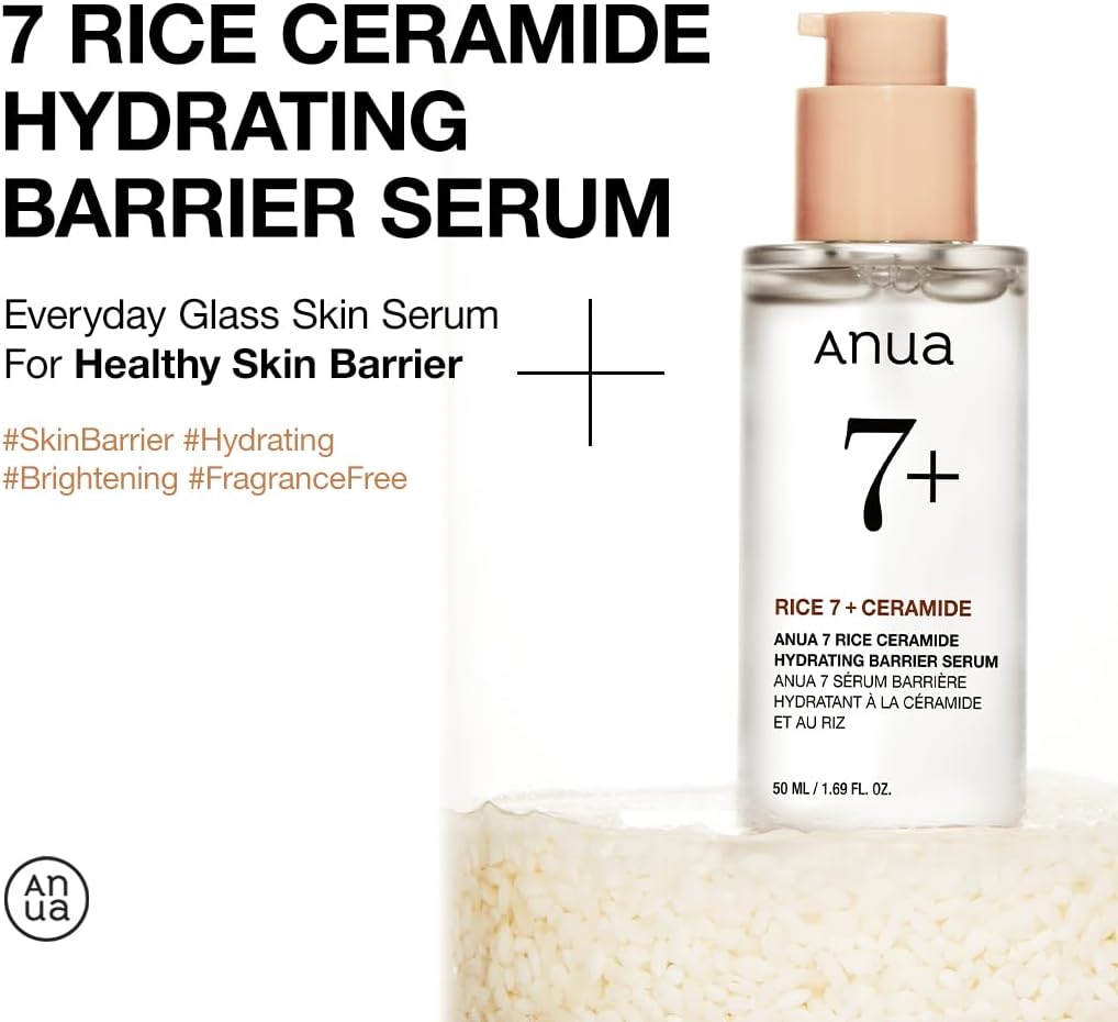 ANUA Rice Ceramide 7 Hydrating Barrier Serum – 50ml - Glow Beauty