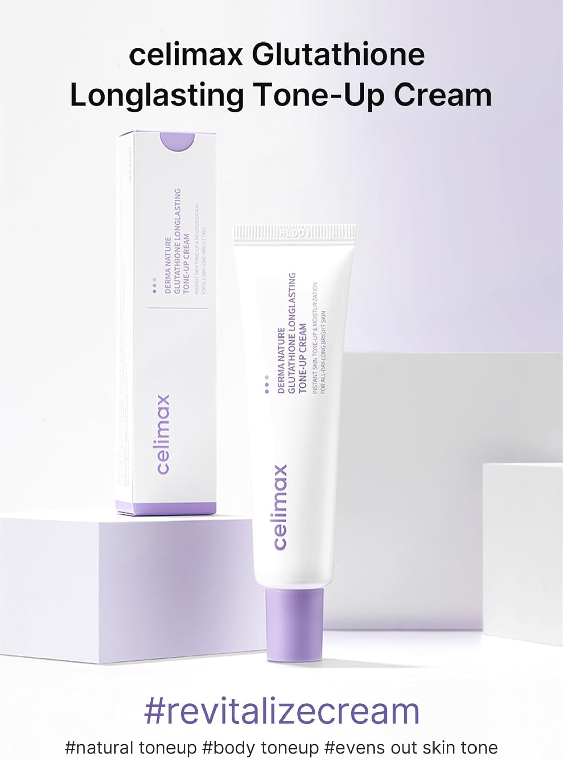 Celimax Derma Nature Glutathione Long lasting Tone - Up Cream - 35ml - Glow Beauty