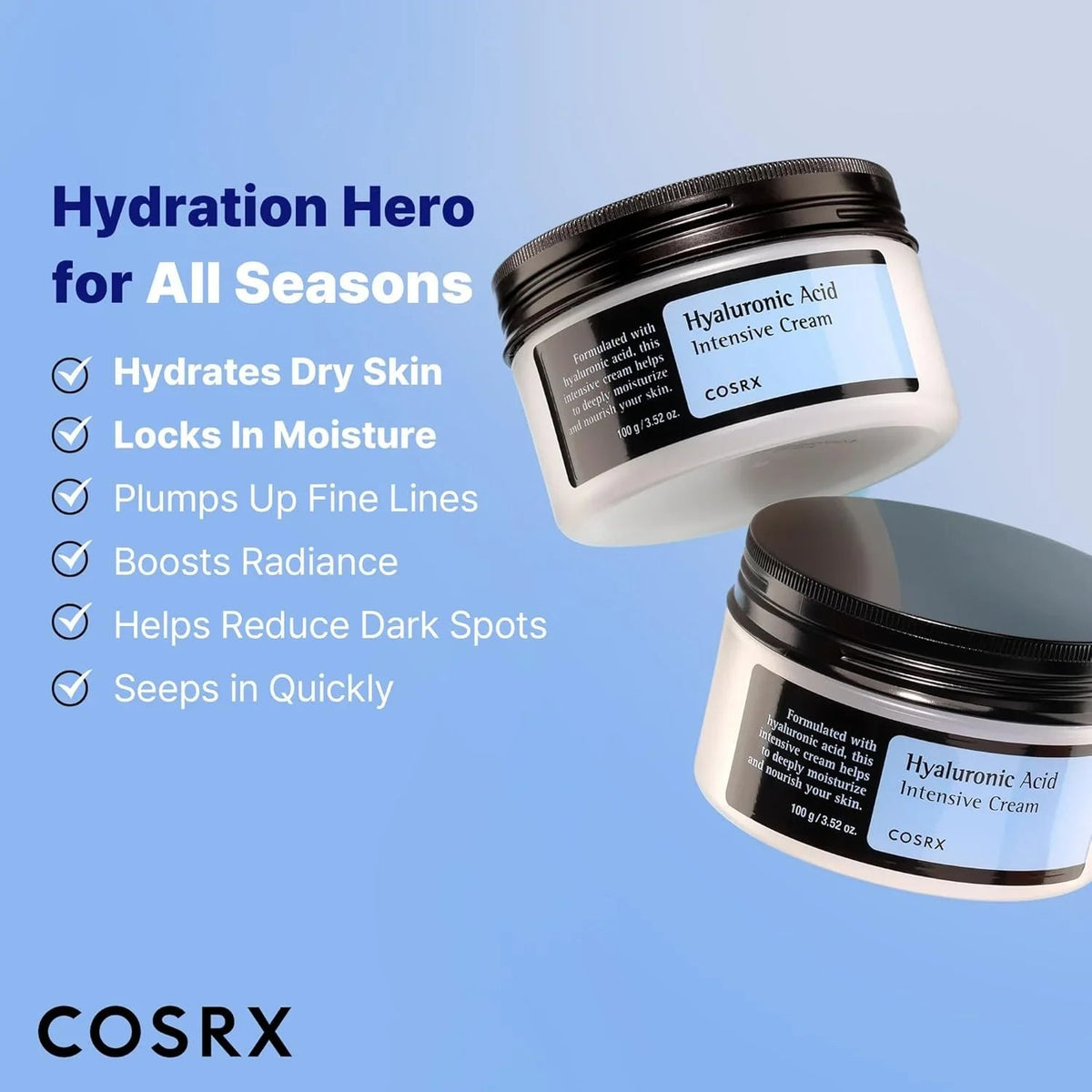 Cosrx - Hyaluronic Acid Moisturizing Cream - Glow Beauty