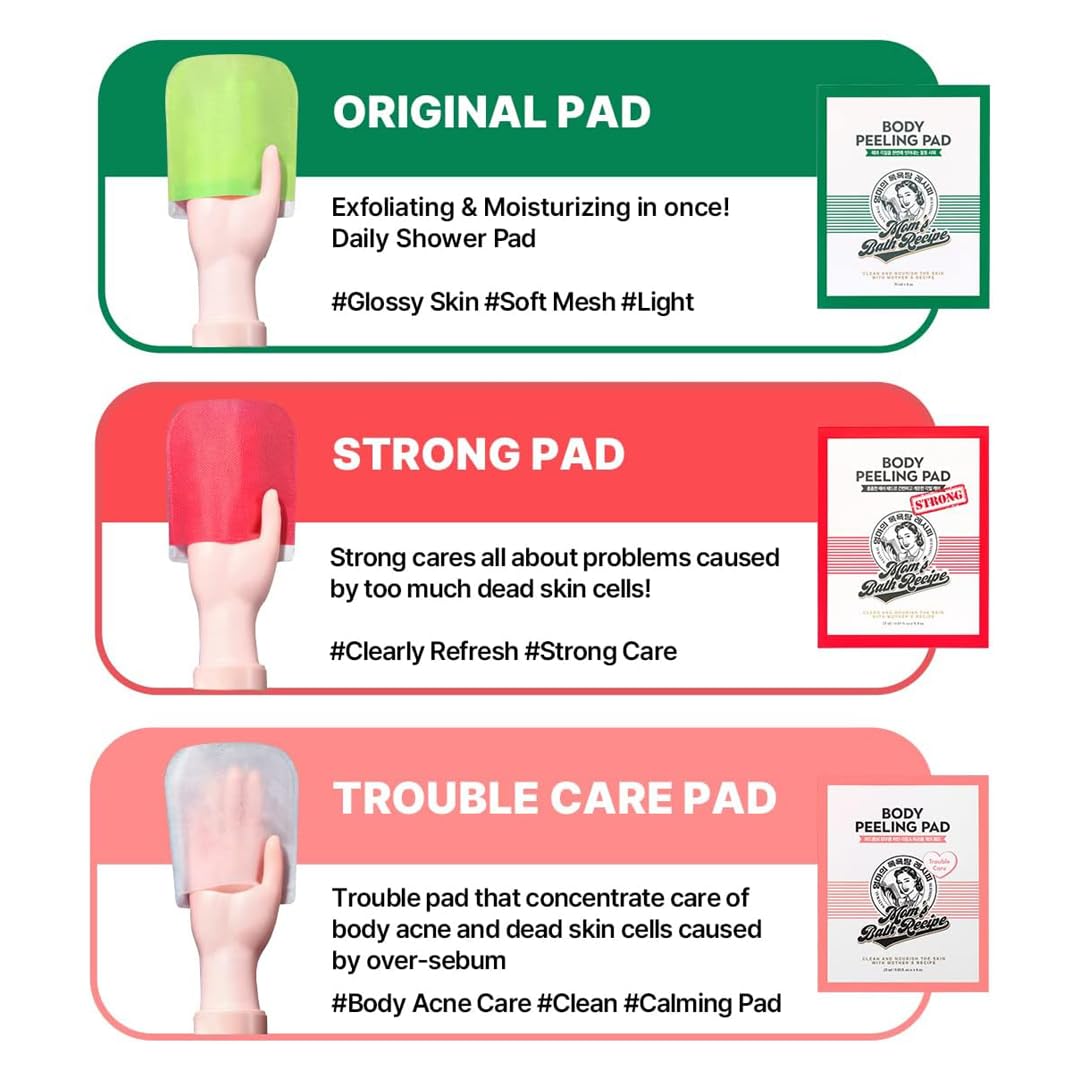 Mom’s Bath Recipe Body Peeling Pad – Original (8 Sheets) - Glow Beauty