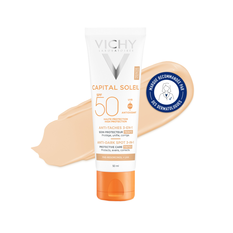 Buy Vichy Capital Soleil Spf50+ Anti Taches 3-in-1 Teinte Cream at Best Price Online in UAE - Glow Beauty